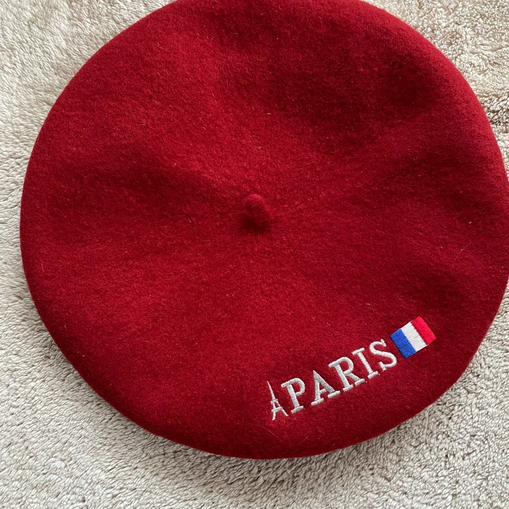 Elegant red beret for an artist